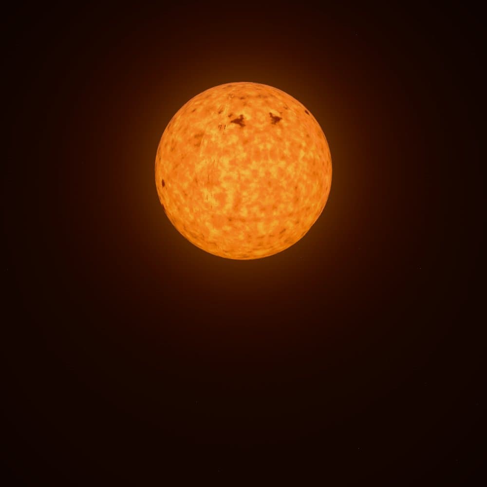 The Sun glowing in deep space